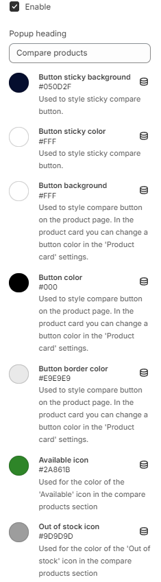 compare products colors